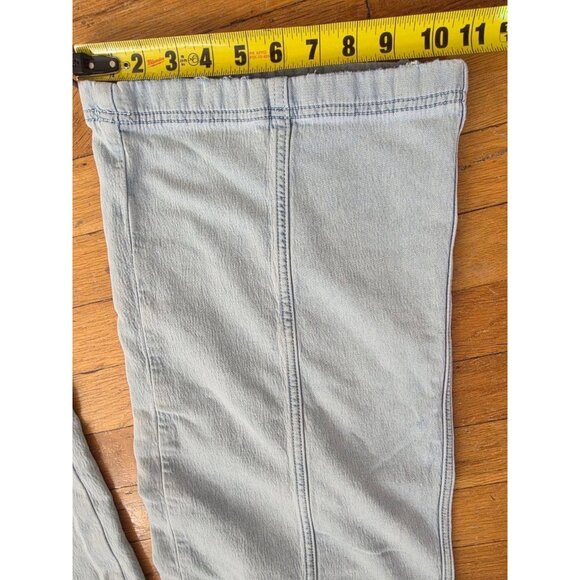 Aerie Me-Day Tie Waist Pant Y2K pull on jeans wide leg Light Blue Small A001483 - Picture 3 of 8